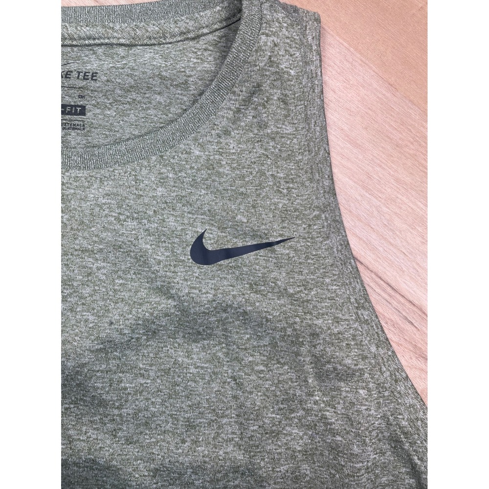 Nike Dri-FIT Tank Top Womens Small Green Heathered Sleeveless Athletic Training - Picture 5 of 8